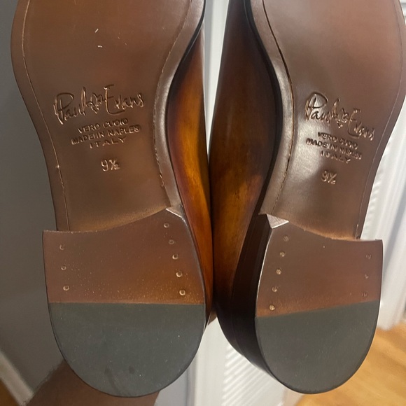 Paul Evans Havana Brown Vero Cuoio Tan Leather Wholecut Oxford shoes Sz 9.5 - Picture 10 of 14